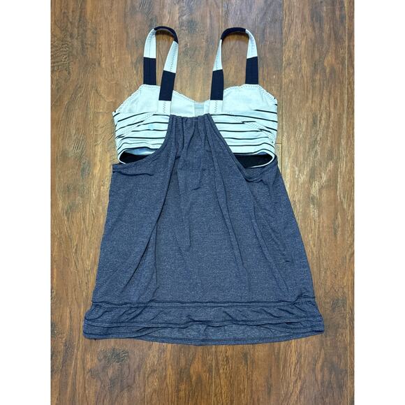 Lululemon Run Back On Track Tank Deep Indigo /Quiet Stripe White Deep Indigo 6 - Picture 6 of 9